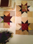 These also come from Bonnie Hunter's quiltville blog.  So scrappy, and so wonky.  I love them!